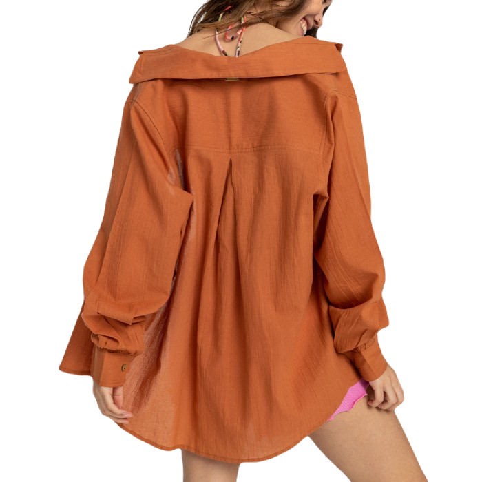 BILLABONG SWELL OVERSHIRT/BLOUSE - GOLDEN BROWN