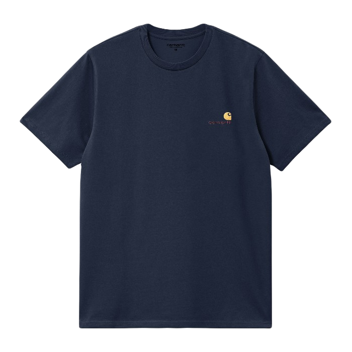 CARHARTT WIP AMERICAN SCRIPT SHORT SLEEVE T-SHIRT - AIR FORCE BLUE