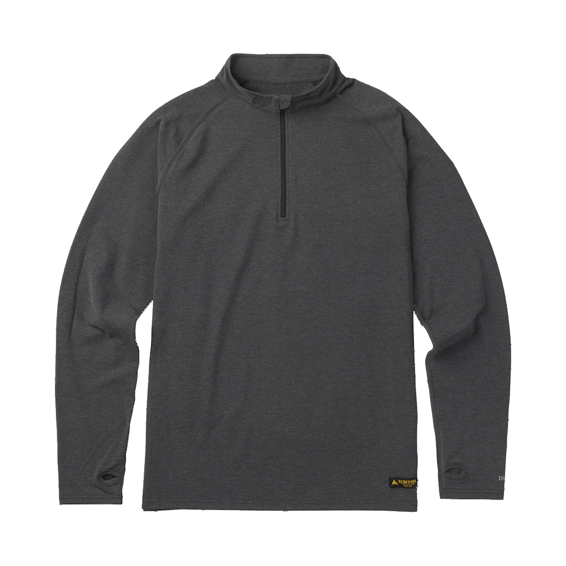 BURTON MENS HEAVYWEIGHT BASE LAYER 1/4 ZIP - TRUE BLACK HEATHER