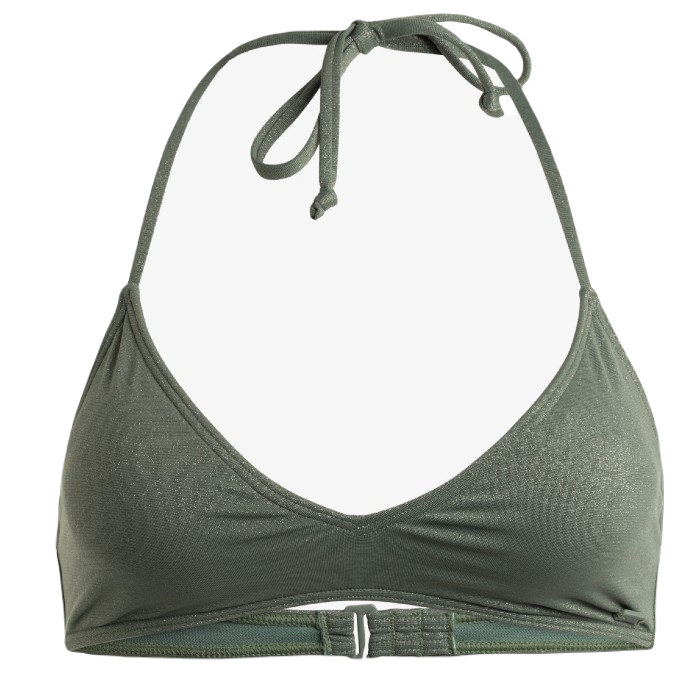 ROXY SHINY WAVE TRI BIKINI TOP - AGAVE GREEN