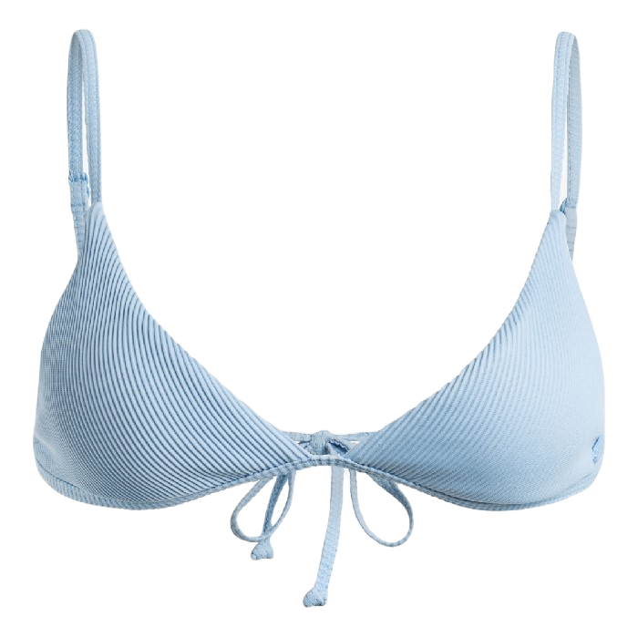 ROXY RIB LOVE THE QUIVER TRIANGLE BIKINI TOP - BEL AIR BLUE