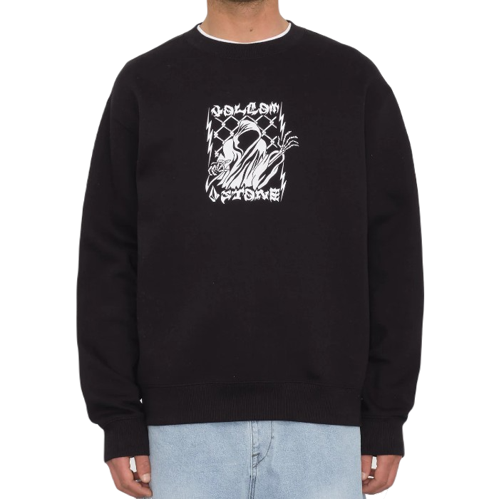 VOLCOM WATANITE CREW SWEATER - BLACK