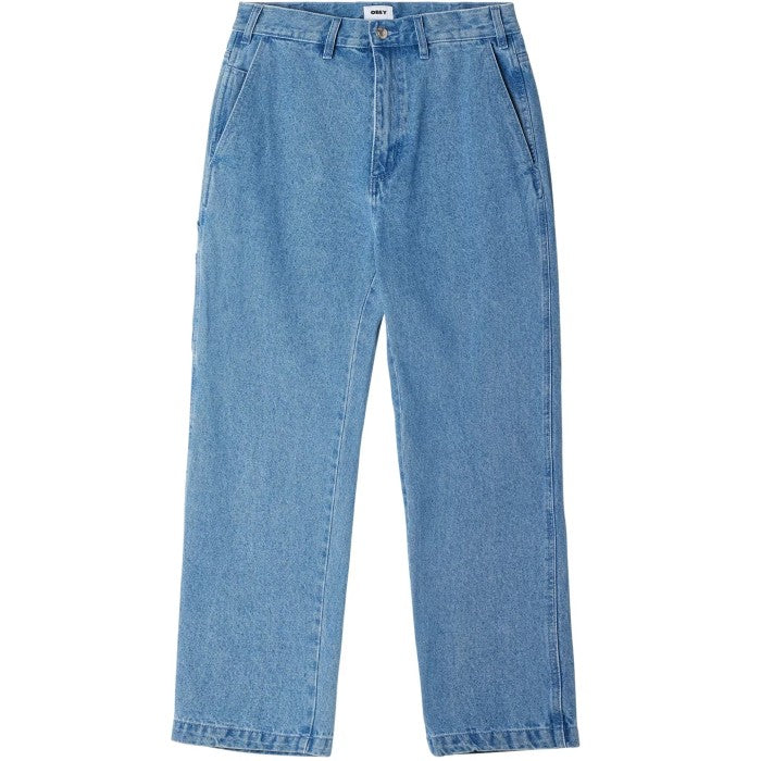 OBEY HARDWORK CARPENTER DENIM PANTS - LIGHT INDIGO 