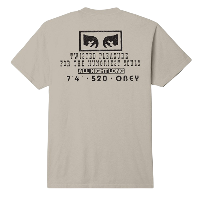 OBEY TWISTED PLEASURE PIGMENT T-SHIRT - SILVER GREY