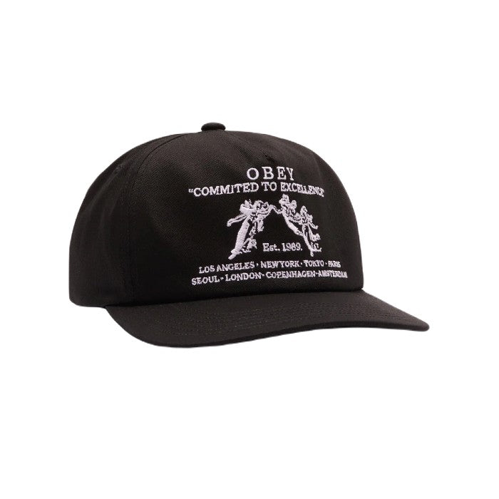 OBEY EXCELLENCE 5 PANEL SNAPBACK PET - BLACK