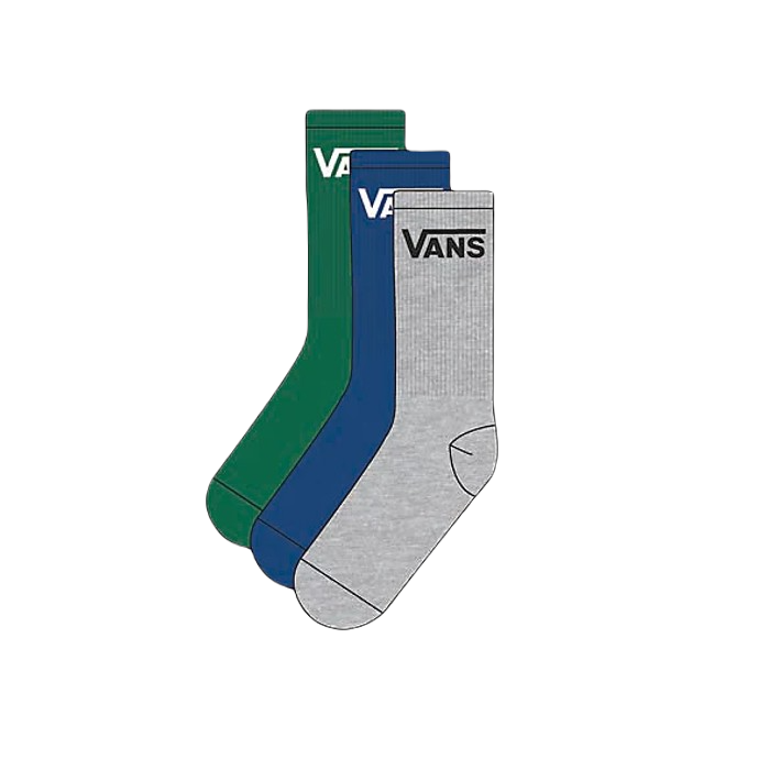 VANS CLASSIC CREW SOCKS (KIDS 1-6 YEARS, 3 PAIRS) - VERDANT GREEN