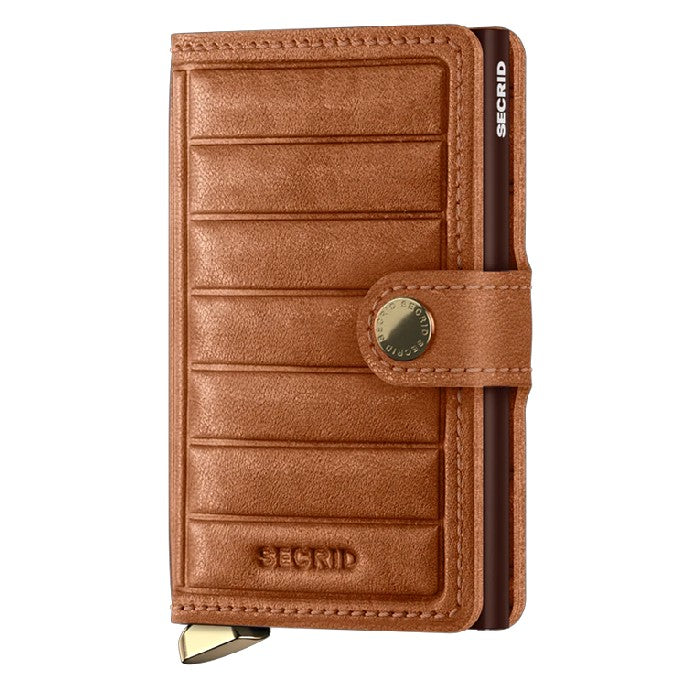 SECRID PREMIUM MINIWALLET PORTEMONNEE - EMBOSS LINES COGNAC