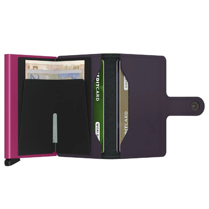 SECRID MINIWALLET PORTEMONNEE - MATTE DARK PURPLE-FUCHSIA