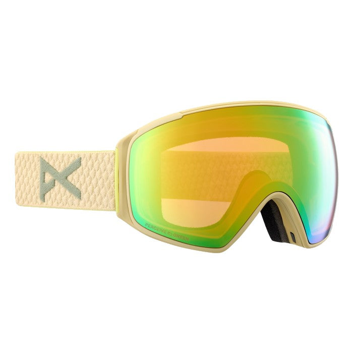 ANON M4S WINTERSPORT GOGGLES (TORIC) + BONUS LENS + MFI® FACE MASK - MUSHROOM/PERCEIVE VARIABLE GREEN/CLOUDY PINK