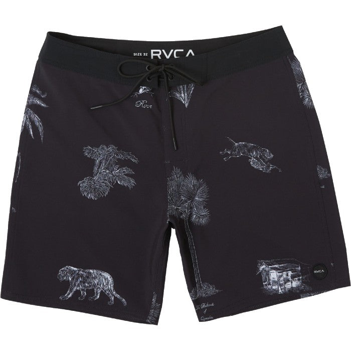 RVCA VA PIGMENT TRUNK BOARDSHORT - BLACK WHITE