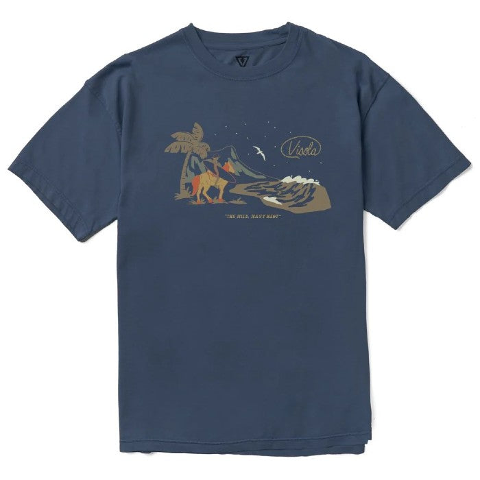 VISSLA SOREN WAVY WEST ORGANIC T-SHIRT - DARK DENIM