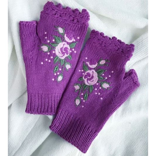 FINGERLESS GLOVE PURPLE