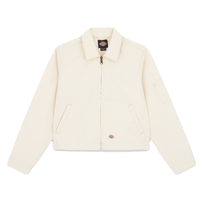 DICKIES UNLINED CROPPED EISENHOWER JACKET - WHITE