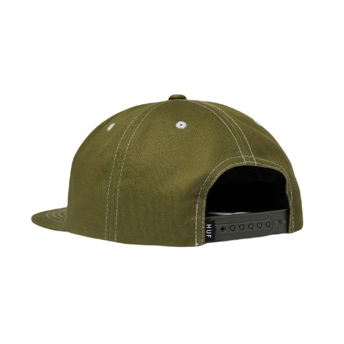 HUF SET TRIPLE TRIANGLE SNAPBACK PET - LIGHT OLIVE/WHITE