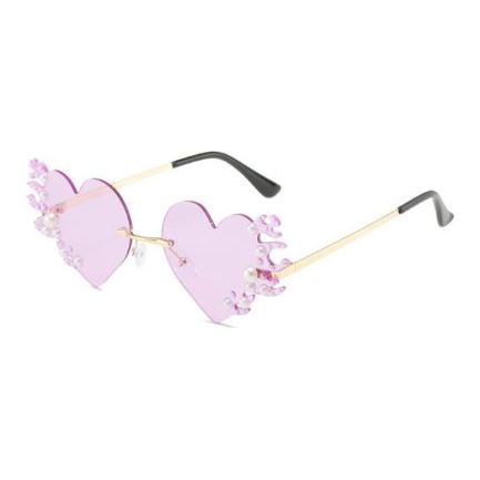 HEART SUNGLASSES PEARL PURPLE