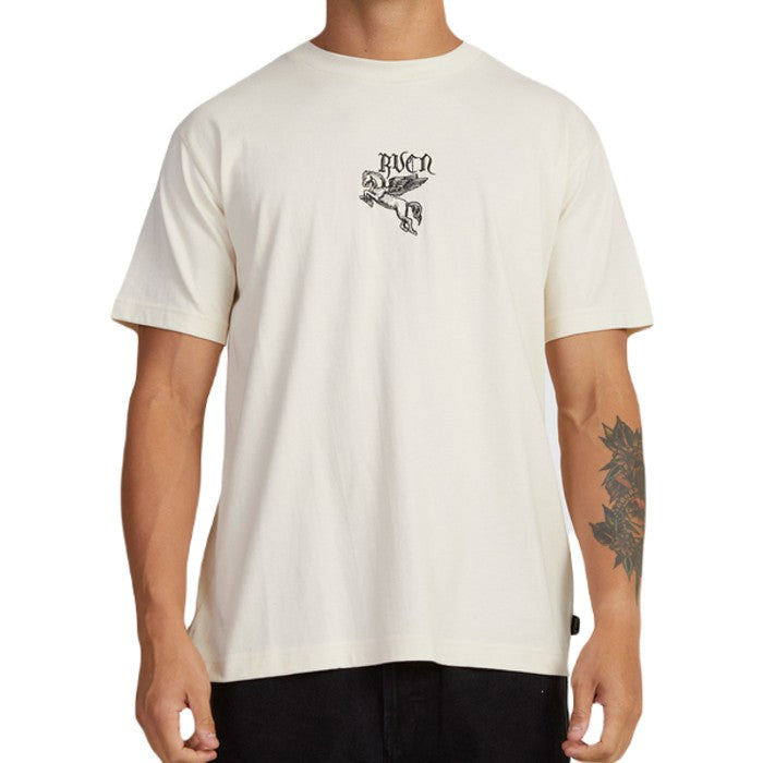 RVCA FLY AWAY SHORT SLEEVE T-SHIRT - UNBLEACHED