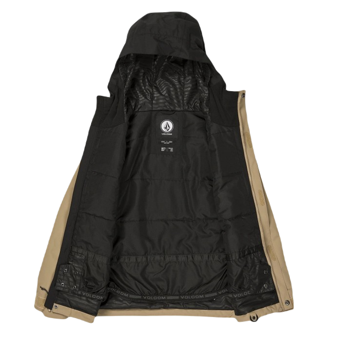 VOLCOM STONE.91 INSULATED SKI/SNOWBOARD JAS (KIDS, BOYS) - DARK KHAKI