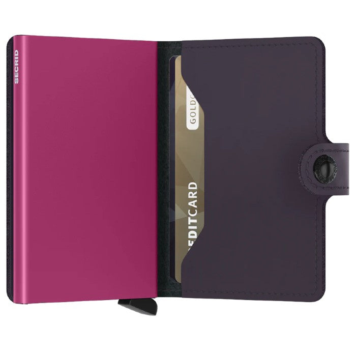 SECRID MINIWALLET PORTEMONNEE - MATTE DARK PURPLE-FUCHSIA