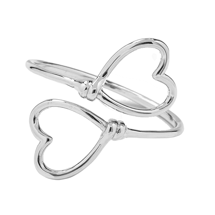 PURA VIDA HEART WIRE WRAP RING - SILVER