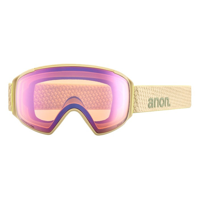 ANON M4S WINTERSPORT GOGGLES (TORIC) + BONUS LENS + MFI® FACE MASK - MUSHROOM/PERCEIVE VARIABLE GREEN/CLOUDY PINK