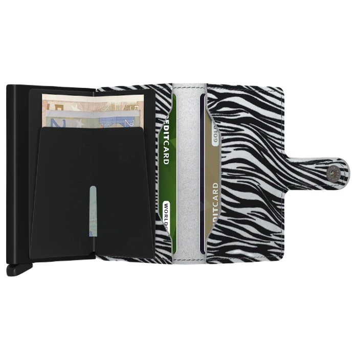 SECRID MINIWALLET PORTEMONNEE - ZEBRA LIGHT GREY