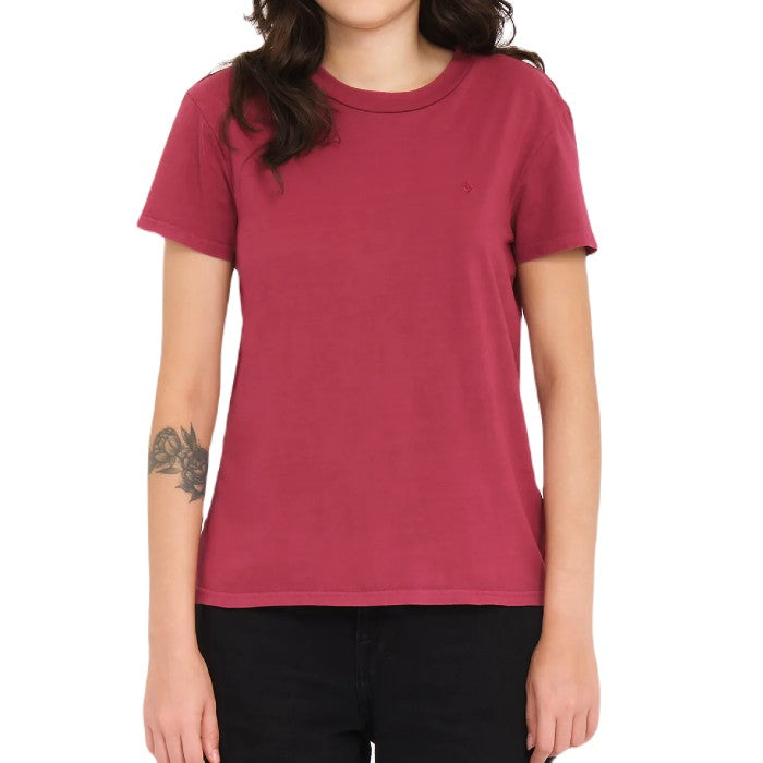 VOLCOM SOLID STONE EMB T-SHIRT - WINE