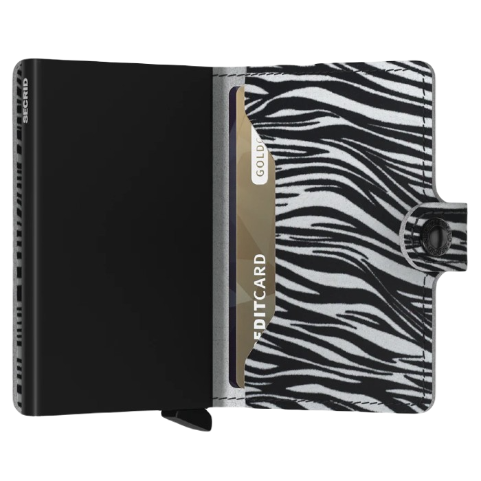 SECRID MINIWALLET PORTEMONNEE - ZEBRA LIGHT GREY