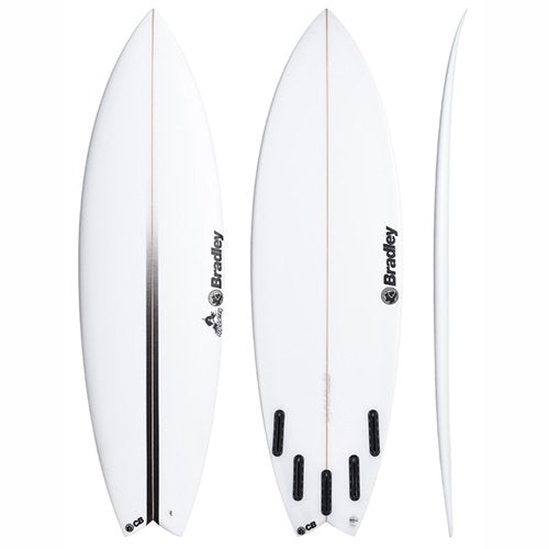 CHRISTIAN BRADLEY KILLER 5FIN UP TO 6'5 SURFBOARD - WHITE