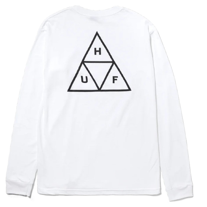 HUF SET TRIPLE TRIANGLE LONG SLEEVE T-SHIRT - WHITE