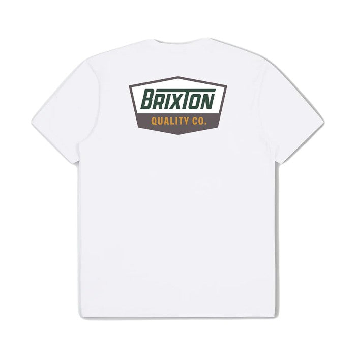 BRIXTON REGAL SHORT SLEEVE STANDARD T-SHIRT - WHITE/PINE NEEDLE