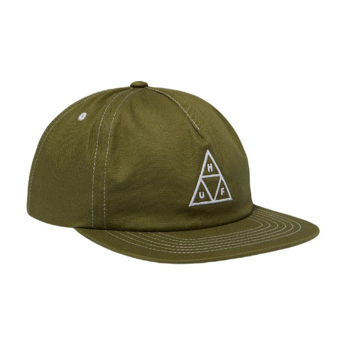 HUF SET TRIPLE TRIANGLE SNAPBACK PET - LIGHT OLIVE/WHITE