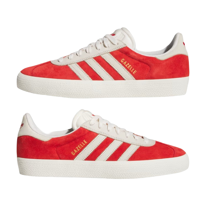 ADIDAS GAZELLE ADV SCHOENEN BETTER SCARLET/CHALK WHITE/GOLD METALLIC