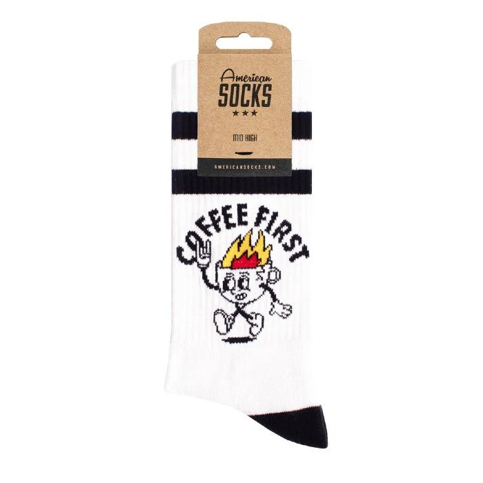 AMERICAN SOCKS COFFEE FIRST MID HIGH SOKKEN The Old Man Boardsports American Socks