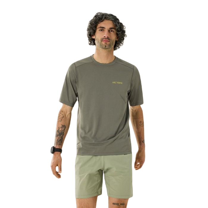 ARC'TERYX CORMAC ARC'BIRD LOGO SHORT SLEEVE T-SHIRT - FORAGE HEATHER II