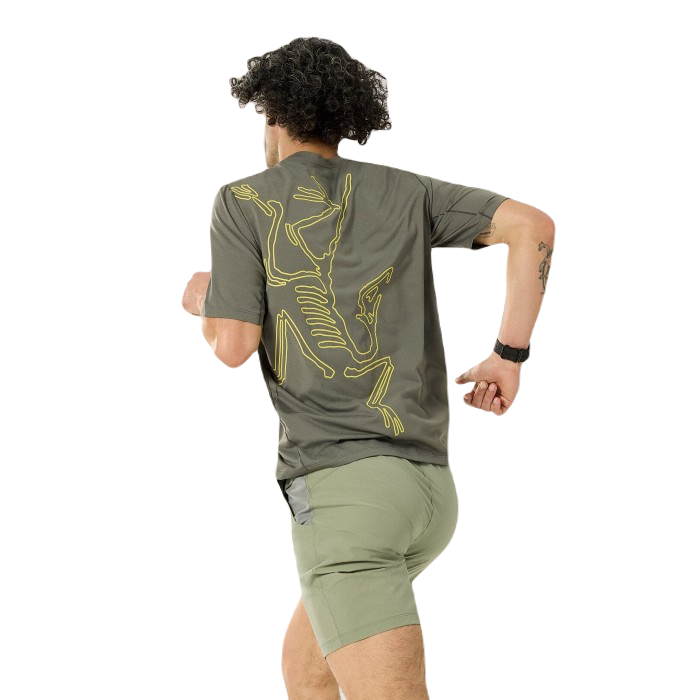 ARC'TERYX CORMAC ARC'BIRD LOGO SHORT SLEEVE T-SHIRT - FORAGE HEATHER II