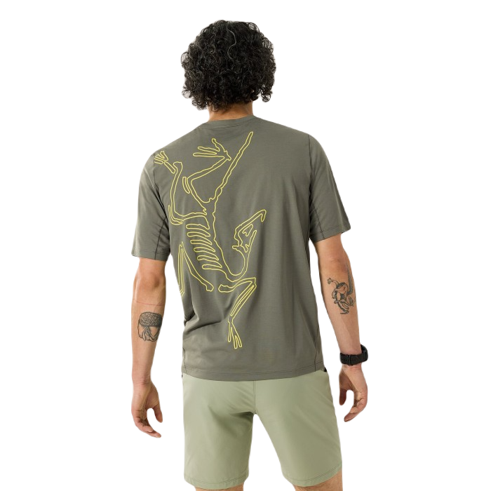 ARC'TERYX CORMAC ARC'BIRD LOGO SHORT SLEEVE T-SHIRT - FORAGE HEATHER II