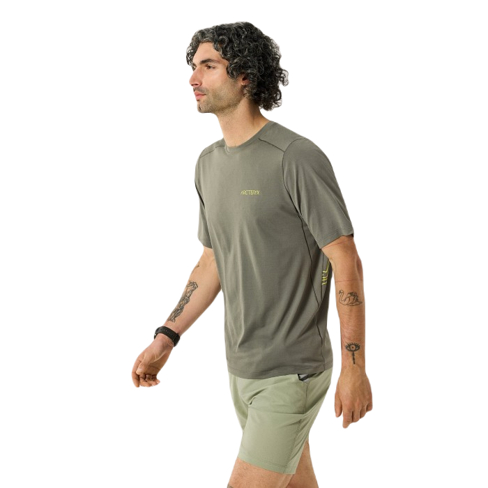 ARC'TERYX CORMAC ARC'BIRD LOGO SHORT SLEEVE T-SHIRT - FORAGE HEATHER II