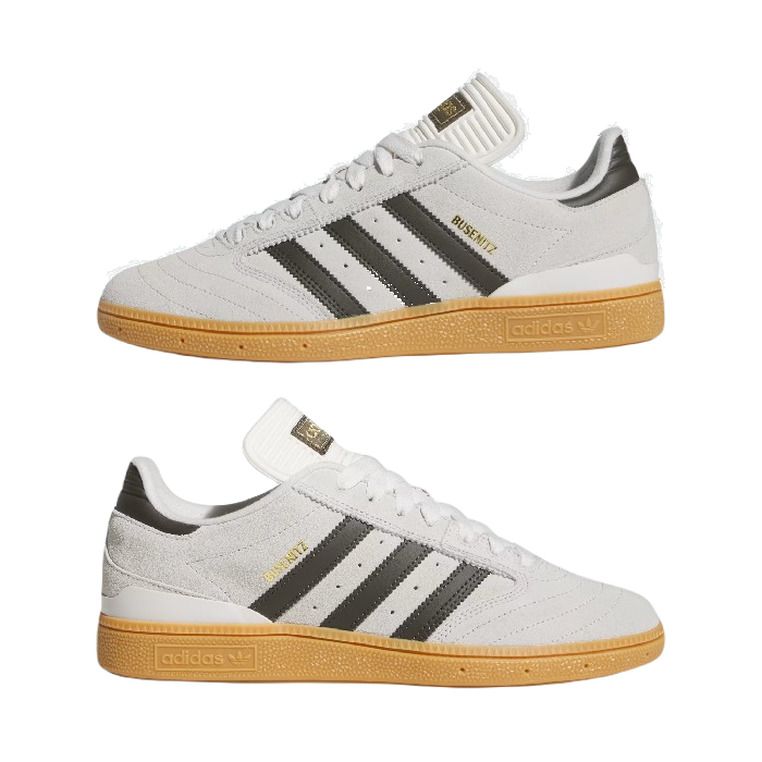 ADIDAS BUSENITZ PRO SCHOENEN - CRYSTAL WHITE/SHADOW OLIVE/GUM