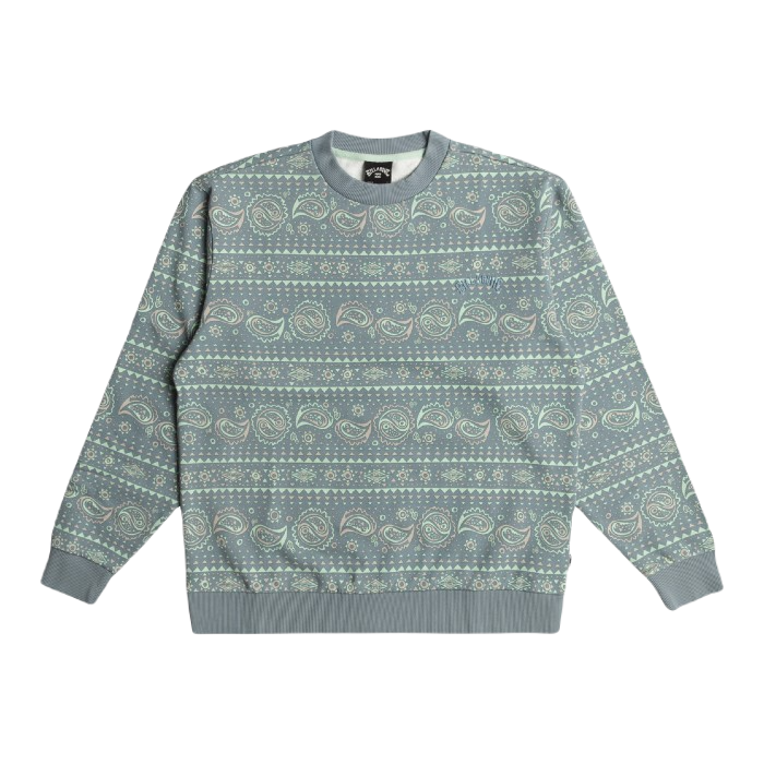 BILLABONG HALFRACK CREW SWEATER WASHED BLUE