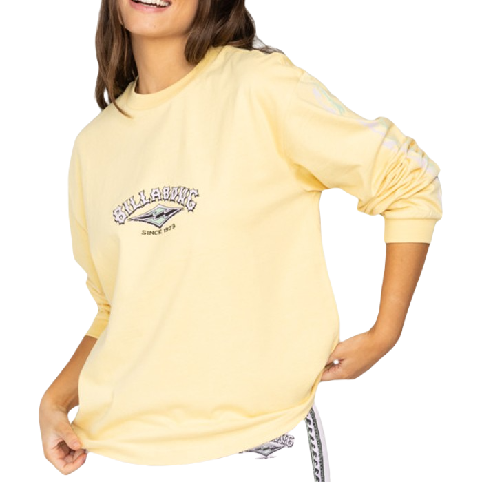 BILLABONG SINCE 73 L/S T-SHIRT RETRO YELLOW