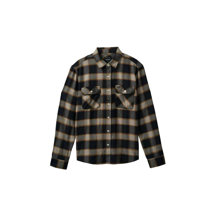 BRIXTON 20TH ANNIVERSARY BOWERY LONG SLEEVE FLANNEL OVERHEMD - BLACK/CREAM The Old Man Boardsports Brixton