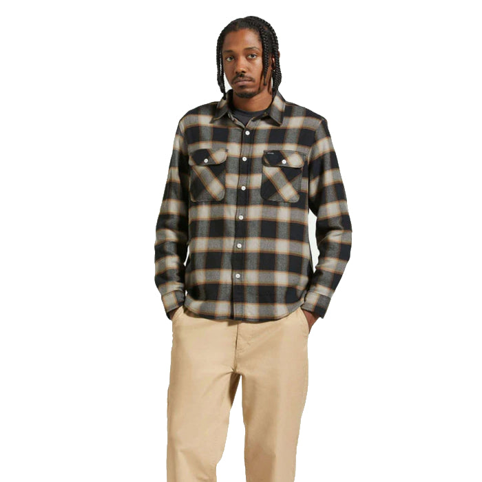 BRIXTON 20TH ANNIVERSARY BOWERY L/S FLANNEL OVERHEMD BLACK/CREAM