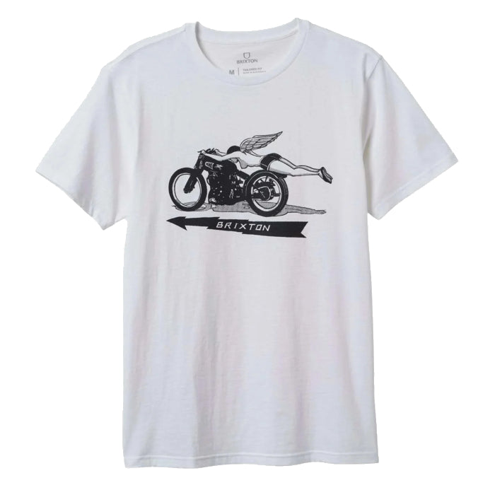 BRIXTON 20TH ANNIV FLYER SHORT SLEEVE T-SHIRT - WHITE The Old Man Boardsports Brixton