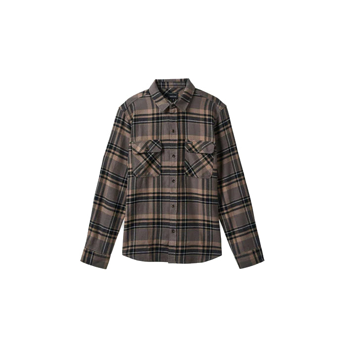 BRIXTON BOWERY FLANNEL OVERHEMD CHARCOAL/BLACK/CINDER GREY