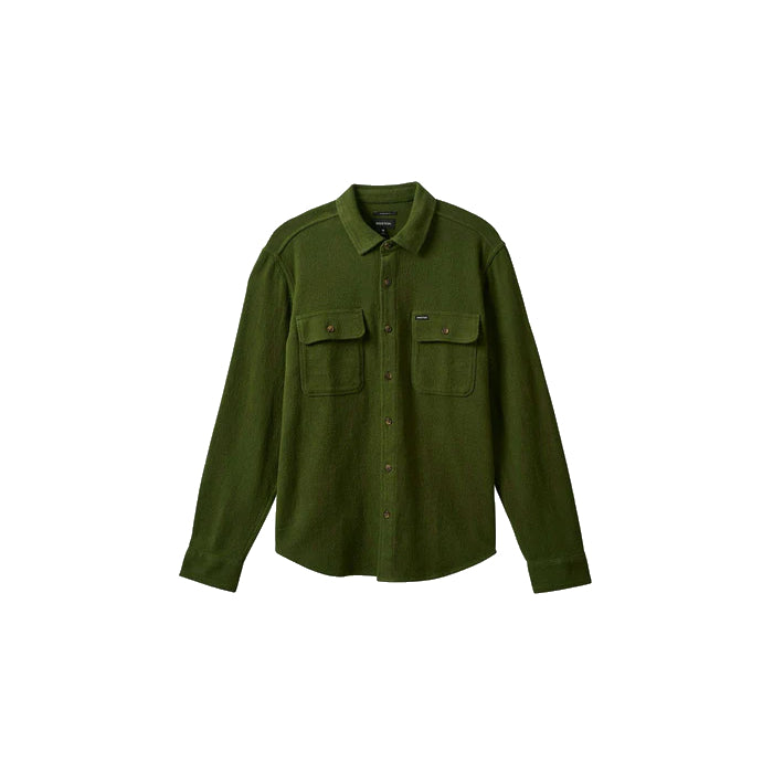 BRIXTON BOWERY TEXTURED TWILL LONG SLEEVE OVERHEMD CYPERS GREEN