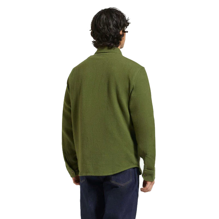 BRIXTON BOWERY TEXTURED TWILL LONG SLEEVE OVERHEMD CYPERS GREEN