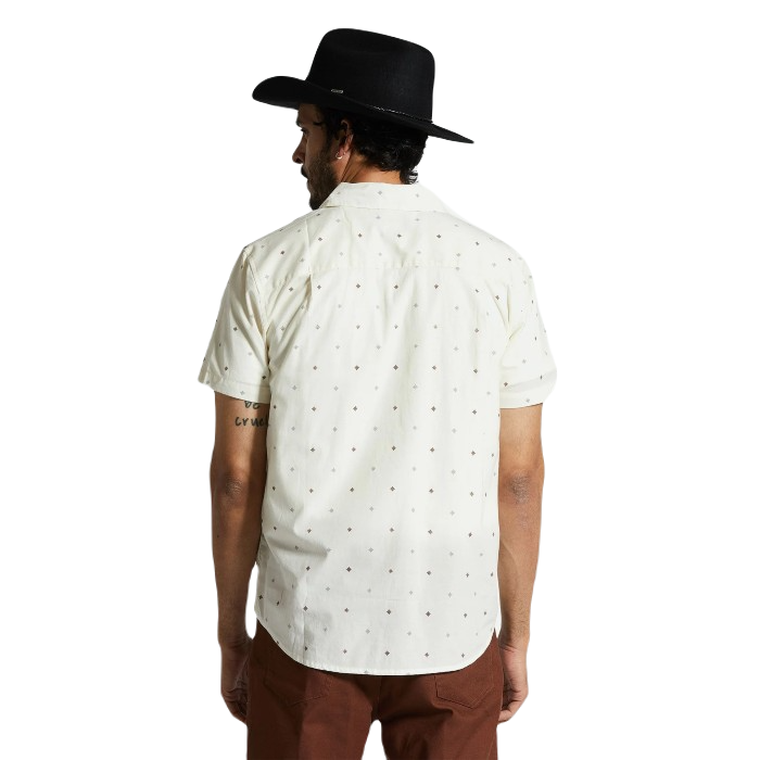 BRIXTON CHARTER PRINT SHORT SLEEVE OVERHEMD - OFF WHITE PYRAMID