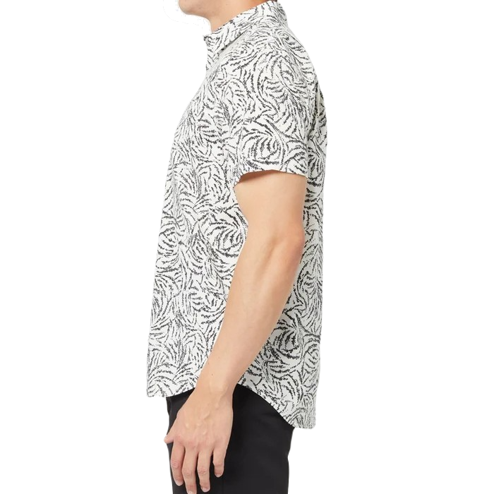 BRIXTON CHARTER PRINT SHORT SLEEVE OVERHEMD - OFF WHITE/BLACK RIPPLE