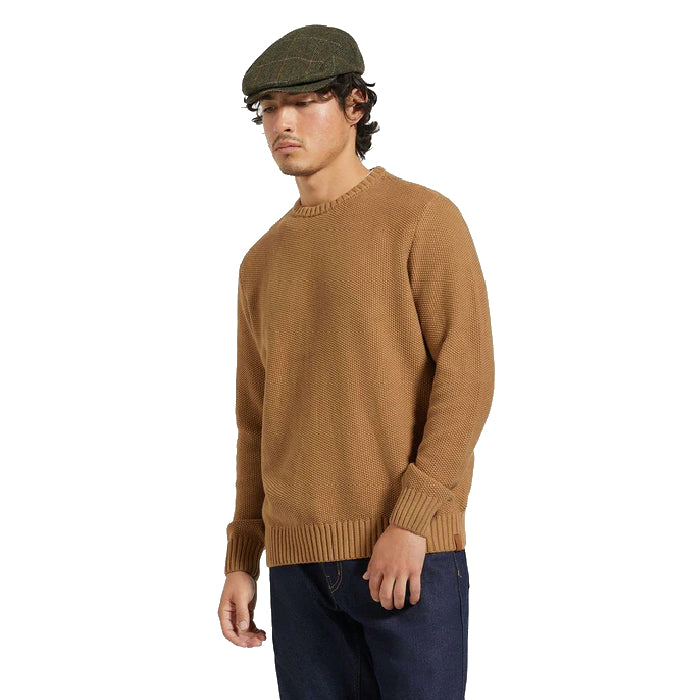 BRIXTON JACQUES WAFFLE KNIT SWEATER - TIGER'S EYE The Old Man Boardsports Brixton