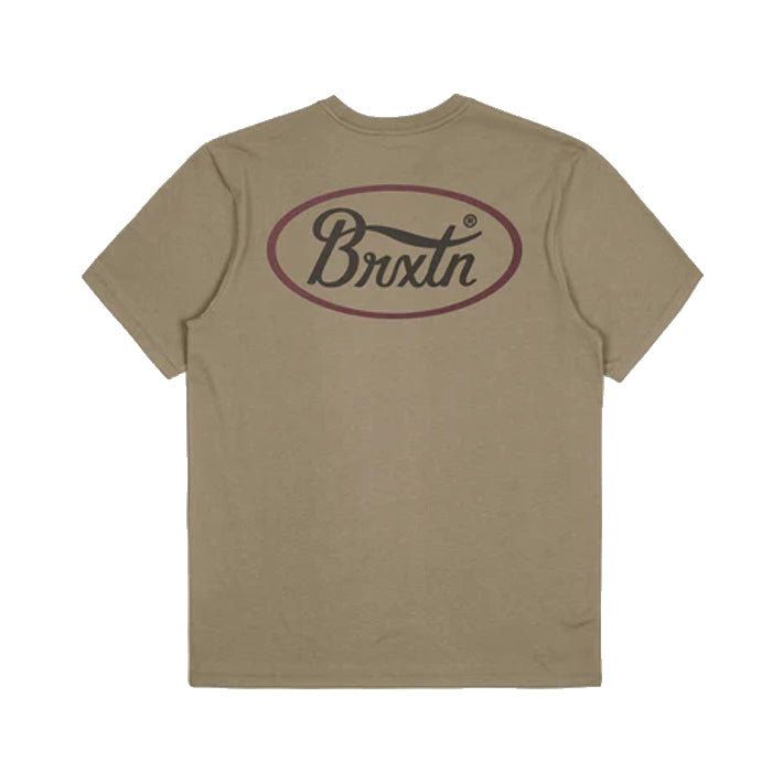 BRIXTON PARSONS SHORT SLEEVE T-SHIRT - OATMEAL/WASHED BLACK/MAHOGANY The Old Man Boardsports Brixton